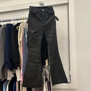 Black Flared pleather Pants. Never worn.